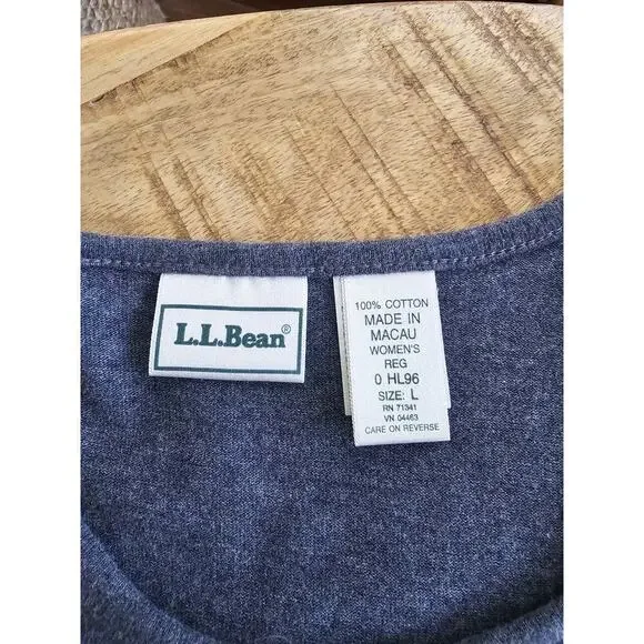 L.L Bean Gray 100% Cotton Maxi Dress Women's Size L Vintage Cottagecore - Picture 5 of 7